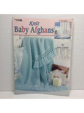 Leisure Arts Crochet Knit Baby Afghans Pattern Book Jean Lampe 3 Designs